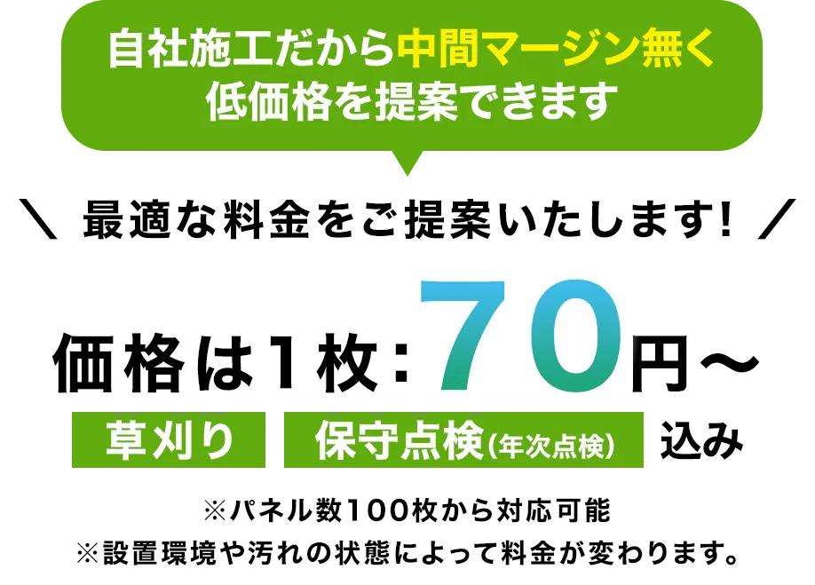 最適な料金をご提案いたします! 